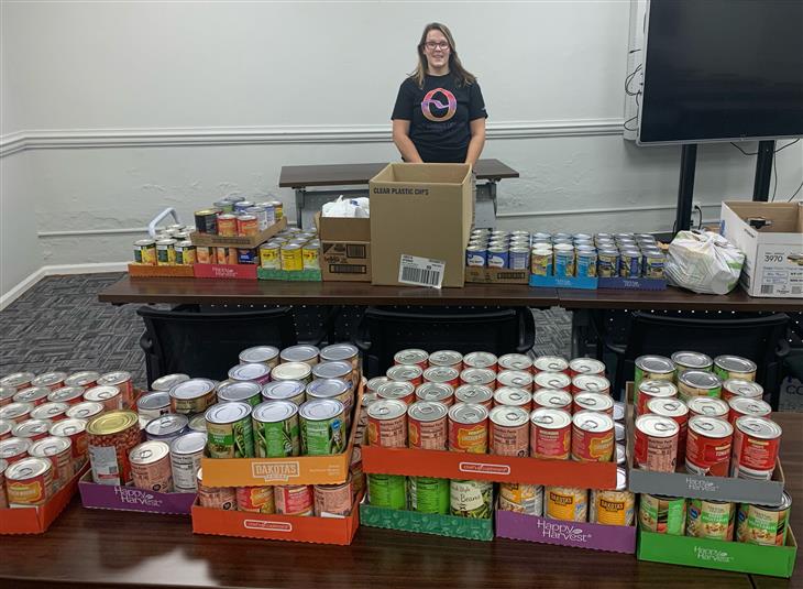 Gaston Early College High School held a canned food drive and collected approximately 800 items, which were donated to the United Way of Gaston County.